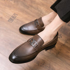 Herren Elegante Premium-Leder Mokassins mit dekorativem Riemen R&B