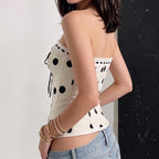 Damen Bandeau-Blusenshirt mit Rüschendetails und Knopfleiste R&B