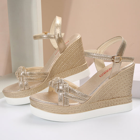 Damen Wedge-Sandalen mit verziertem Riemchen-Design R&B