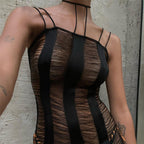 Damen Bodycon Overall mit Ripsoptik und eleganten Trägern R&B