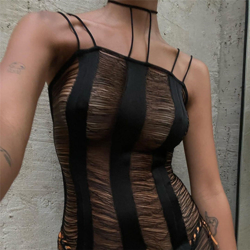 Damen Bodycon Overall mit Ripsoptik und eleganten Trägern R&B
