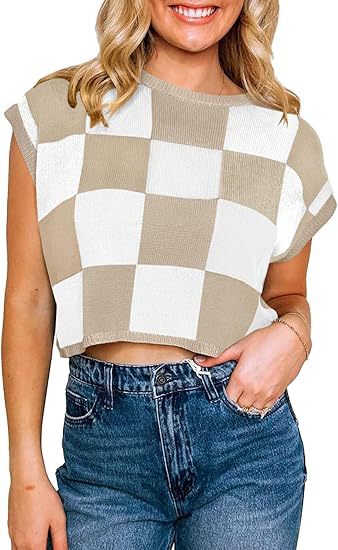 Damen modisches gestreiftes Cropped Top mit Boxy-Schnitt und luftiger Textur R&B
