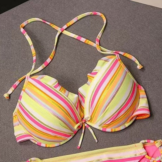 Damen Bikini-Set mit verspieltem Bindesystem und elegantem Volant R&B