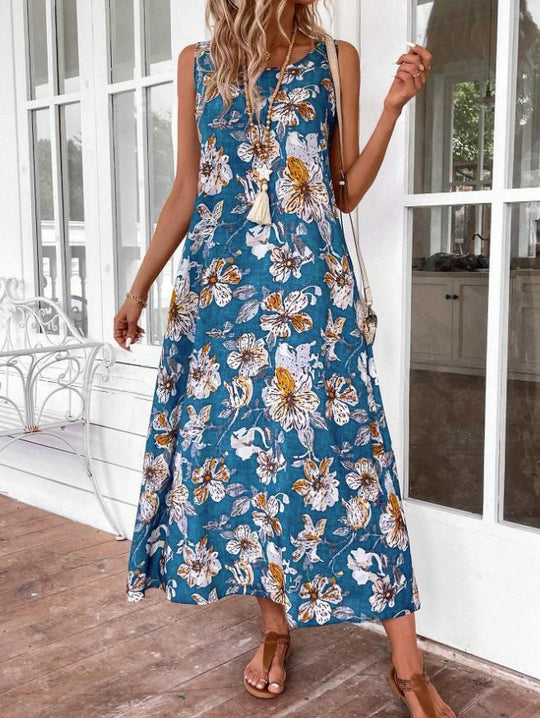 Damen Langes Sommerkleid mit floralem Muster und elegantem Schnitt R&B