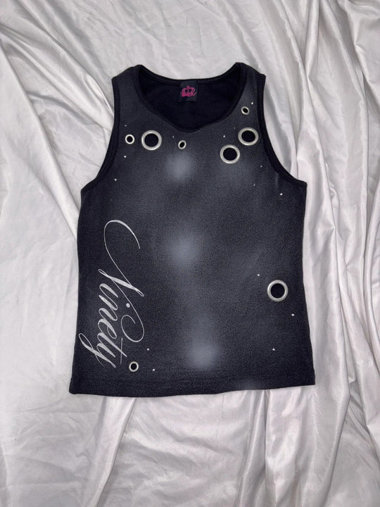 Damen Trendiges Tanktop mit dekorativen Ösen und schimmerndem Stoff R&B