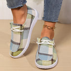 Damen Casual Sneakers im modischen Karomuster R&B