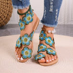 Damen Modische Sandalen mit floralen Applikationen R&B