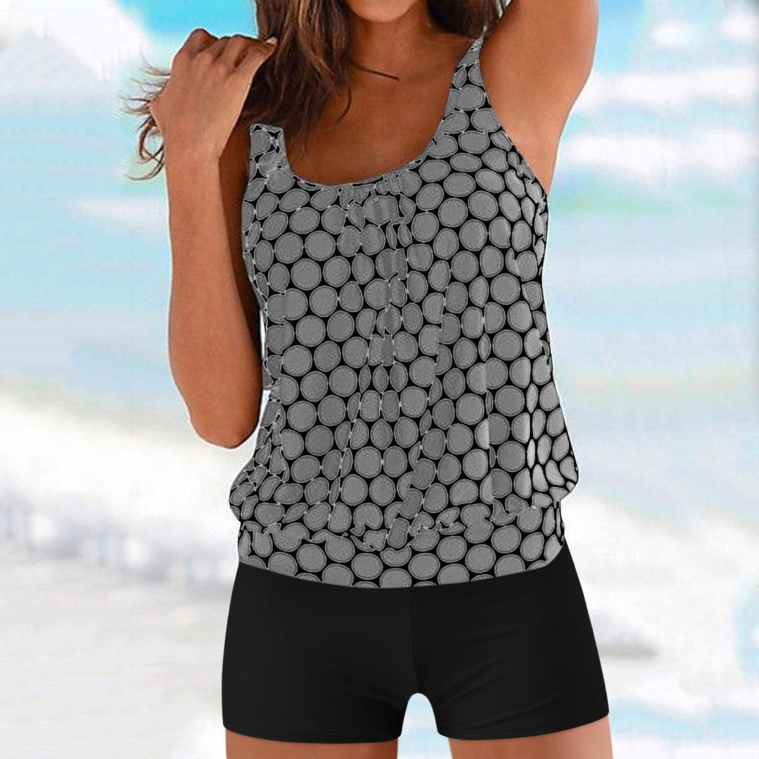 Damen eleganter Tankini mit modischem Muster R&B
