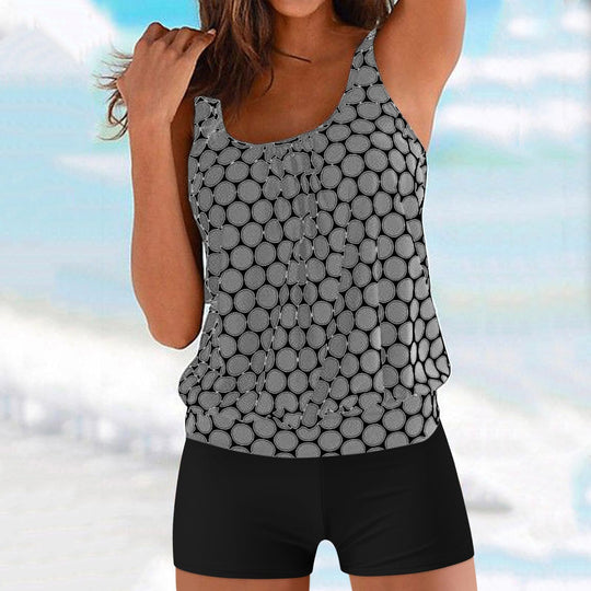 Damen eleganter Tankini mit modischem Muster R&B