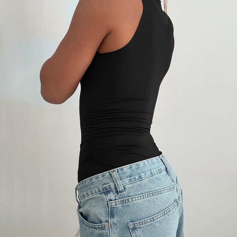 Damen figurbetontes Body mit gerafftem Design R&B