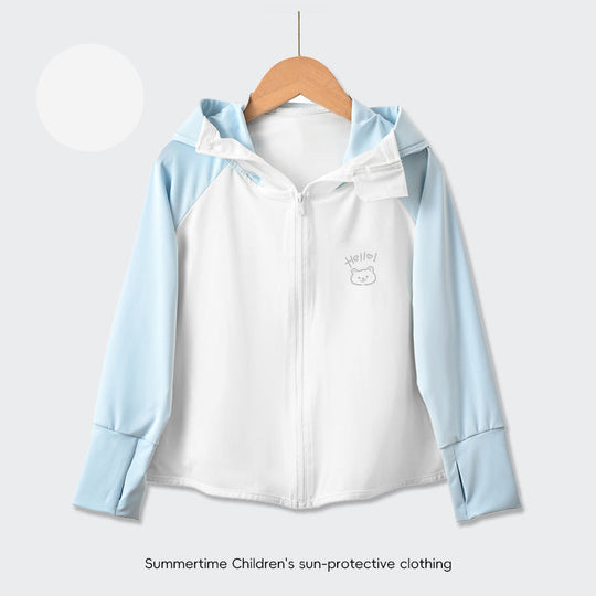 Kinder UV-Schutzjacke mit Kapuze und leichten atmungsaktiven Eigenschaften R&B