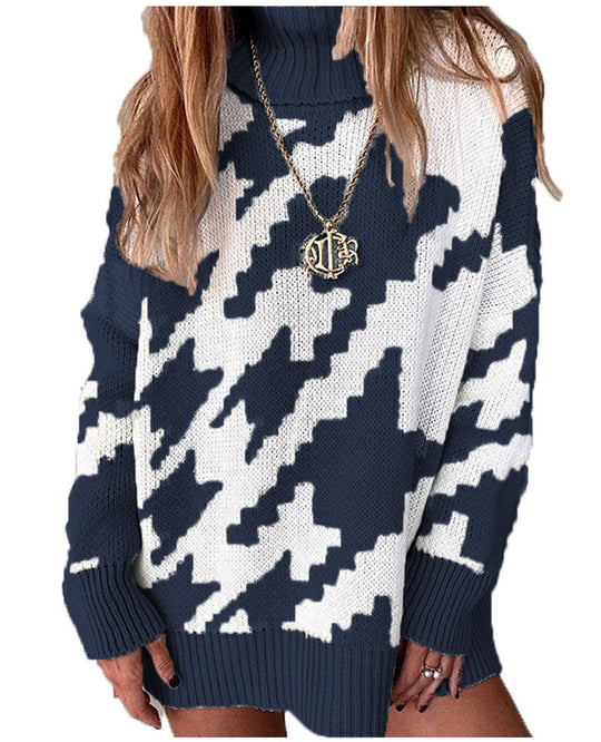 Damen Grobstrickpullover mit modernem Chevron-Muster R&B