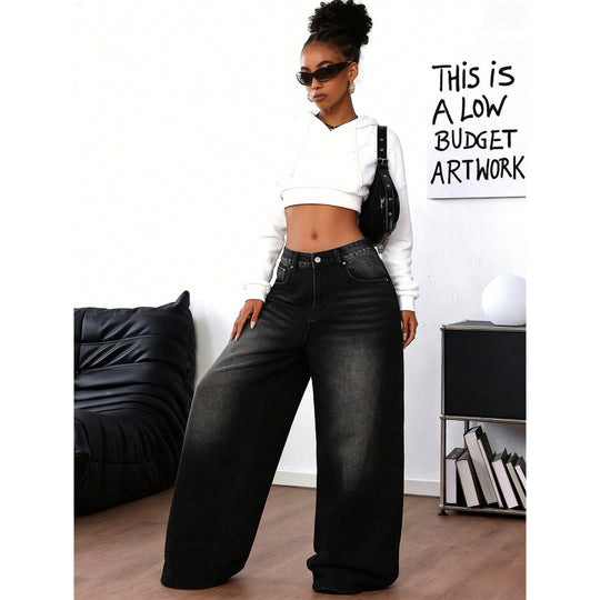 Damen Weite Jeans im Urbanen Stil mit Exklusivem Design R&B