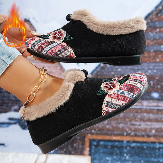 Damen Hausschuhe mit weichem Futter und modischem Flower-Design R&B