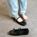 Damen elegante Ballerinas mit dekorativem Riemen und komfortablem Fußbett R&B