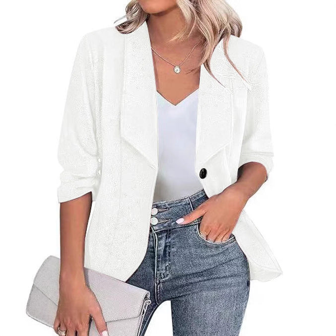 Damen Glitzer Blazerjacke mit femininer Silhouette und elegantem Revers R&B
