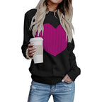 Damen eleganter Strickpullover mit herzförmigem Design und komfortablem Schnitt R&B