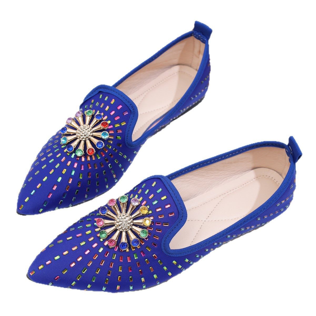 Damen flache Ballerinas mit funkelnder Applikation und modischem Design R&B
