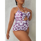 Damen Hochgeschnittener Badeanzug mit modischem Cut-Out-Design R&B
