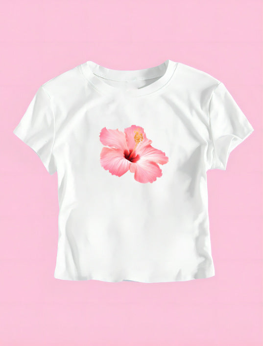 Damen cropped T-Shirt mit exklusivem Pferdemotiv und figurbetontem Schnitt R&B