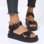 Damen modische Sandalen mit verstellbaren Riemen und weich gepolsterter Sohle R&B