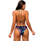 Damen Zweiteiliges Badeanzug-Set mit geformtem Oberteil und hohem Schnitt R&B