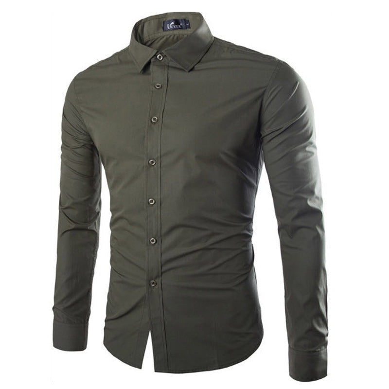 Herren elegante Langarmhemd R&B