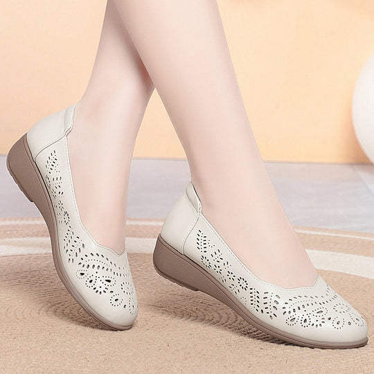 Damen Komfortable Ballerinas mit elegante Perforation R&B