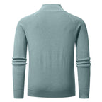Herren hochwertiger Strickpullover mit Stehkragen und modernem Reißverschluss R&B