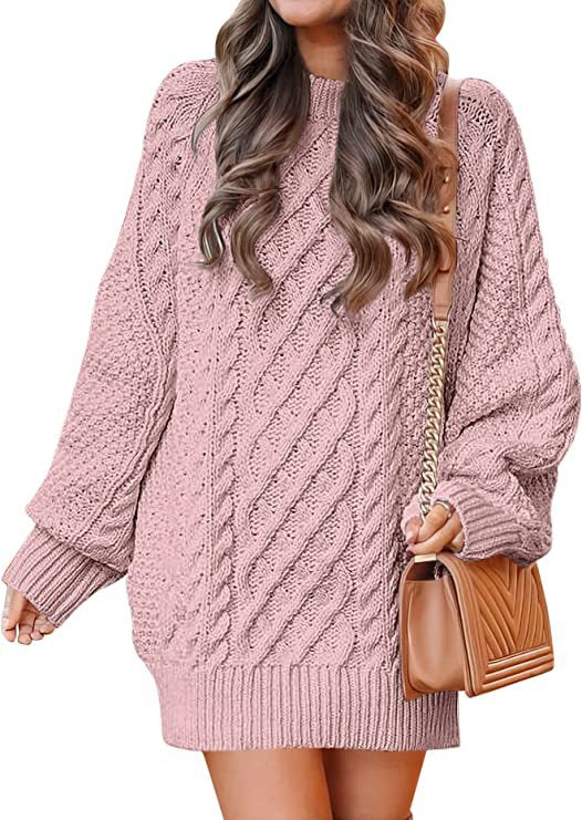 Damen Großer Strickpullover mit Zopfmuster und lässigem Schnitt R&B