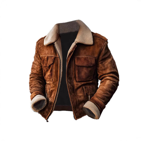 Herren jacke mit warmem Sherpa-Futter und praktischen Taschen R&B