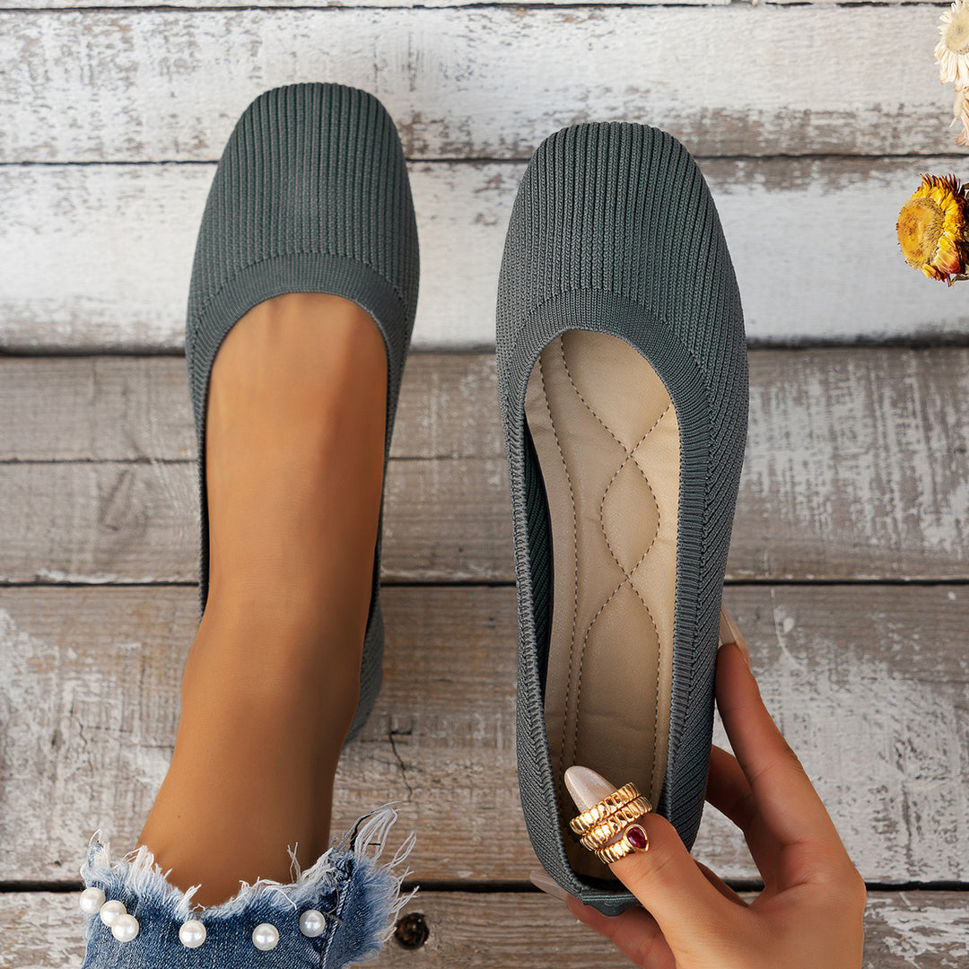 Damen Ballerinas aus atmungsaktivem Strickmaterial mit bequemer Fußbettung R&B