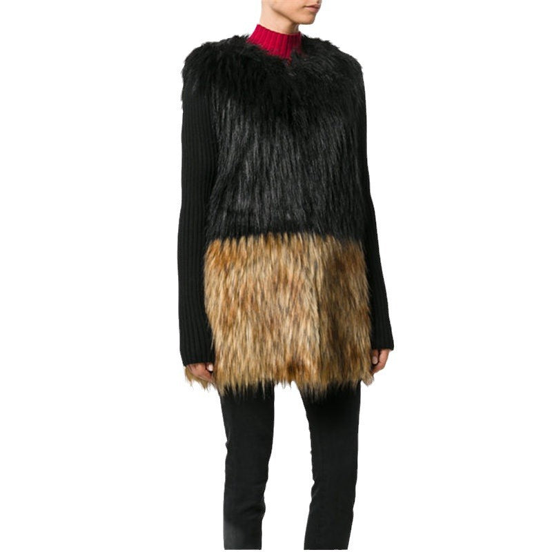 Damen Luxuriöse Kunstpelzjacke mit natürlichem Farbverlauf R&B
