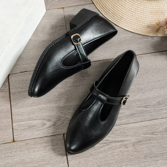 Damen elegante Schnürschuhe mit modischem Riemen und bequemer Sohle R&B