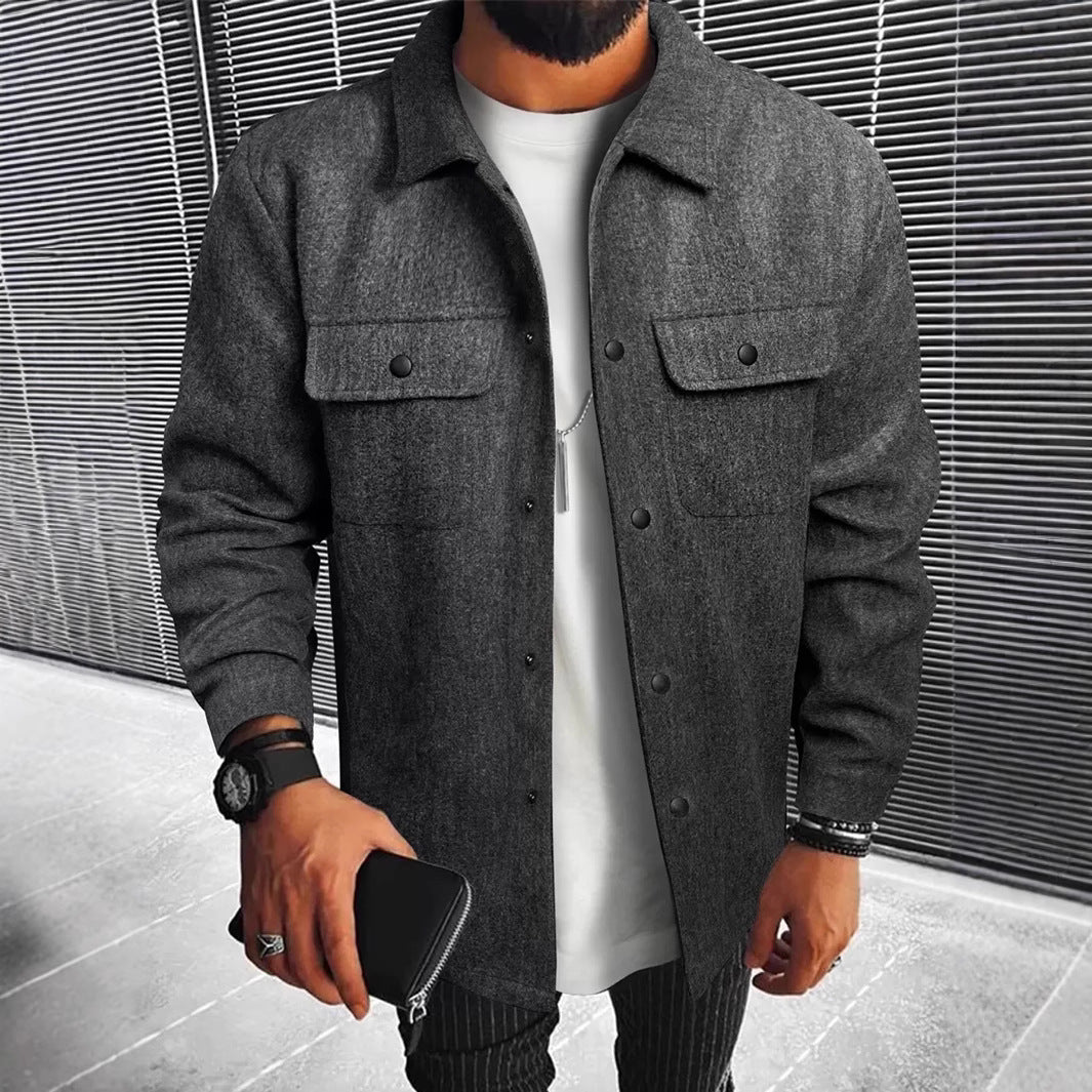 Herren Hemdjacke aus hochwertigem Wollmix R&B