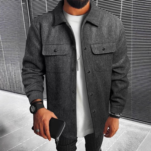 Herren Hemdjacke aus hochwertigem Wollmix R&B