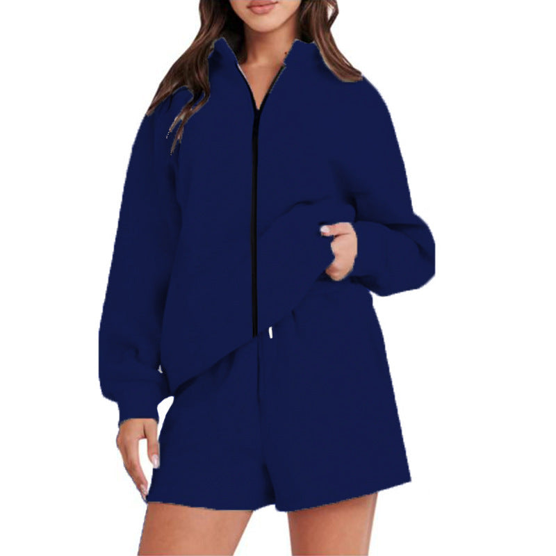 Damen Sportliches Set mit Reißverschluss und lockerer Passform R&B