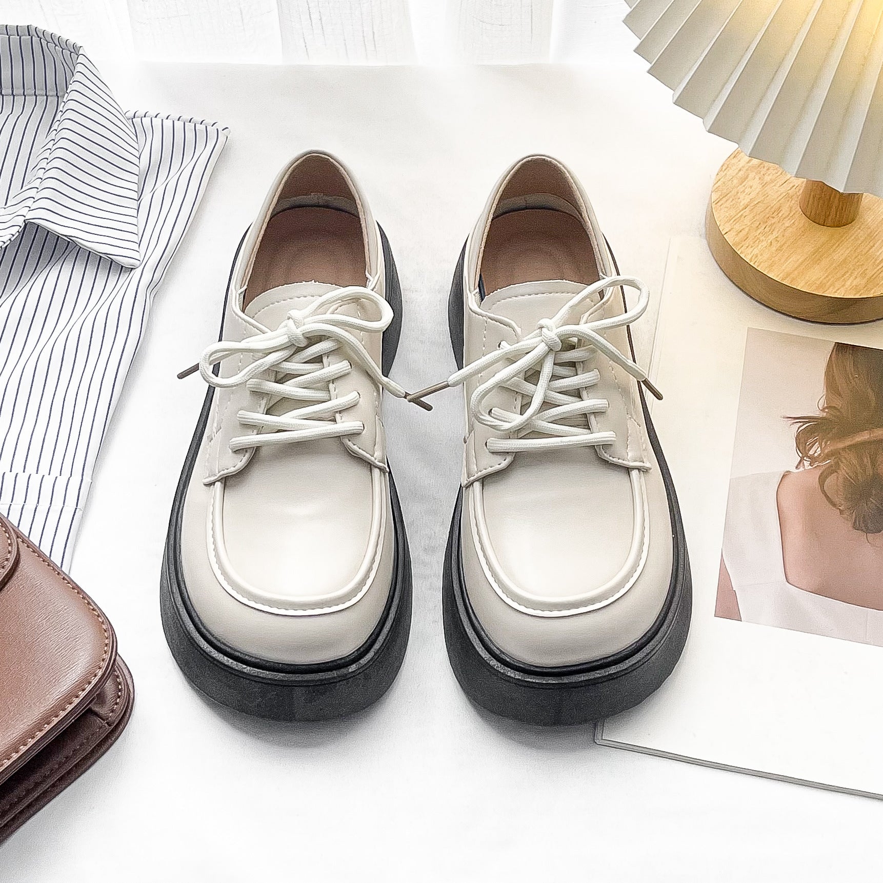 Damen Schnürschuhe mit modischem Plateau und edlem Obermaterial R&B