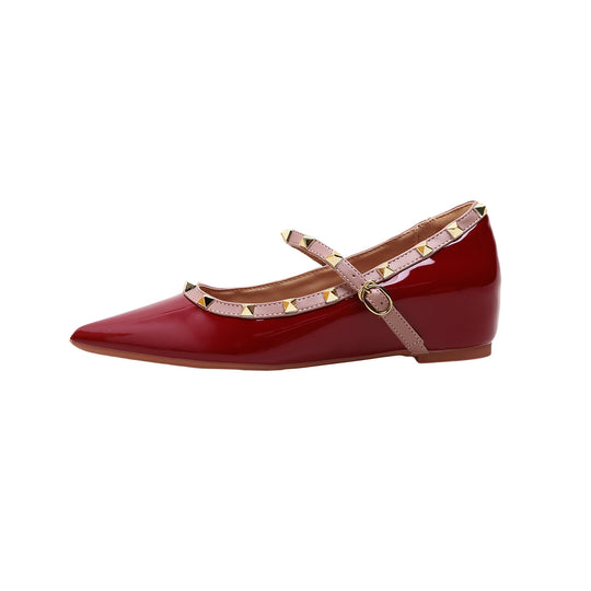 Damen Ballerina-Schuhe mit dekorativem Riemen und eleganten Akzenten R&B
