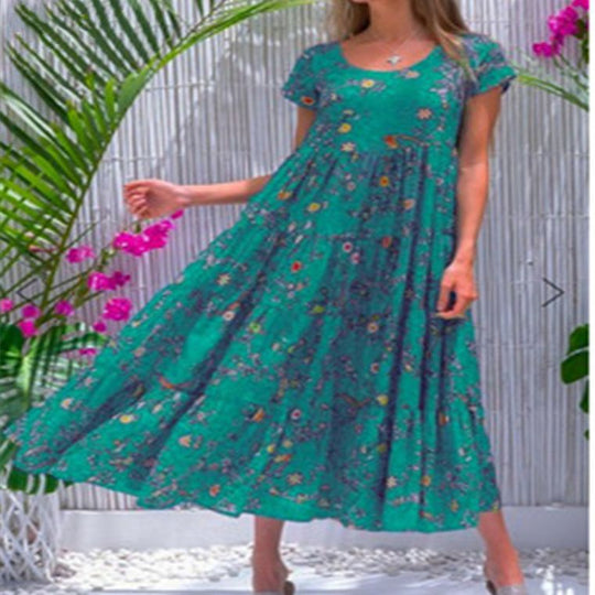 Damen Strandkleid aus leichtem, atmungsaktivem Baumwollmaterial von R&B