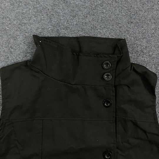 Damen Modische Blusen-Weste mit asymmetrischem Kragen und Knopfverschluss R&B