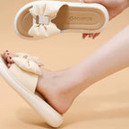 Damen Badesandalen mit dekorativem Schleifendesign und bequemer Sohle R&B
