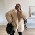 Damen Boucle Kunstfelljacke R&B