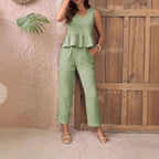 Damen Eleganter Jumpsuit mit modernen Raffungen und lässigem Schnitt R&B