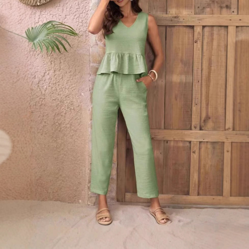 Damen Eleganter Jumpsuit mit modernen Raffungen und lässigem Schnitt R&B