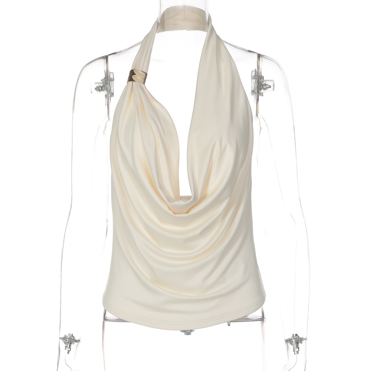 Damen Drapiertes Top mit elegantem Ausschnitt R&B