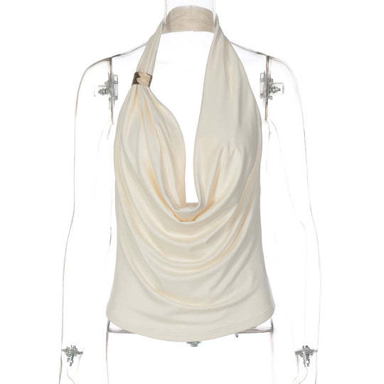 Damen Drapiertes Top mit elegantem Ausschnitt R&B