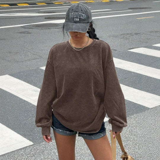 Damen lässiges Sweatshirt mit oversized Schnitt und weichem Material R&B