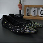 Damen spitze Ballerinas mit Glitzerakzenten und komfortablem Innenfutter