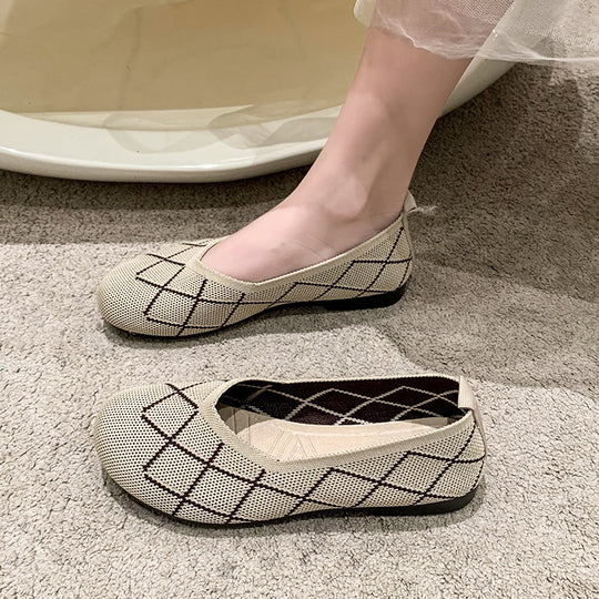 Damen leichte und atmungsaktive Ballerinas aus flexiblem Gewebe R&B